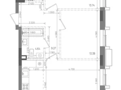 3-ком, 68.08 кв.м., 15/22эт.