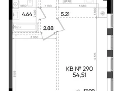 2-ком, 54.51 кв.м., 22/23эт.