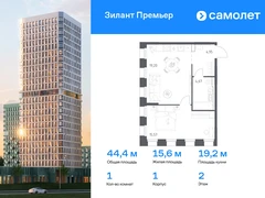 1-ком, 44.39 кв.м., 2/25эт.