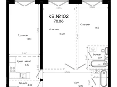 3-ком, 78.86 кв.м., 3/10эт.