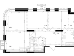 3-ком, 95.54 кв.м., 3/22эт.