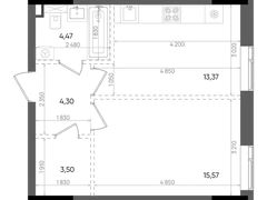 1-ком, 41.21 кв.м., 14/14эт.