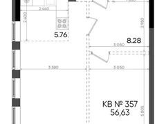 2-ком, 56.63 кв.м., 6/23эт.